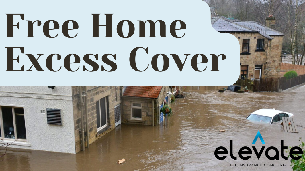Free home excess cover banner in front of a flooded home