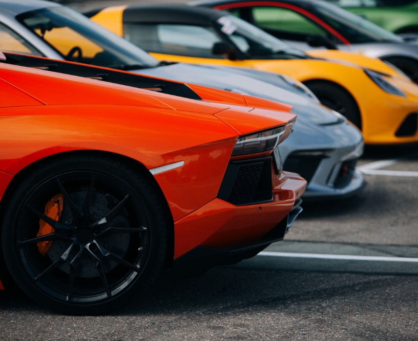 a collection of supercars
