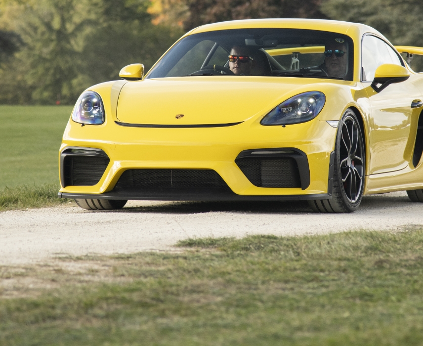 a yellow Porsche